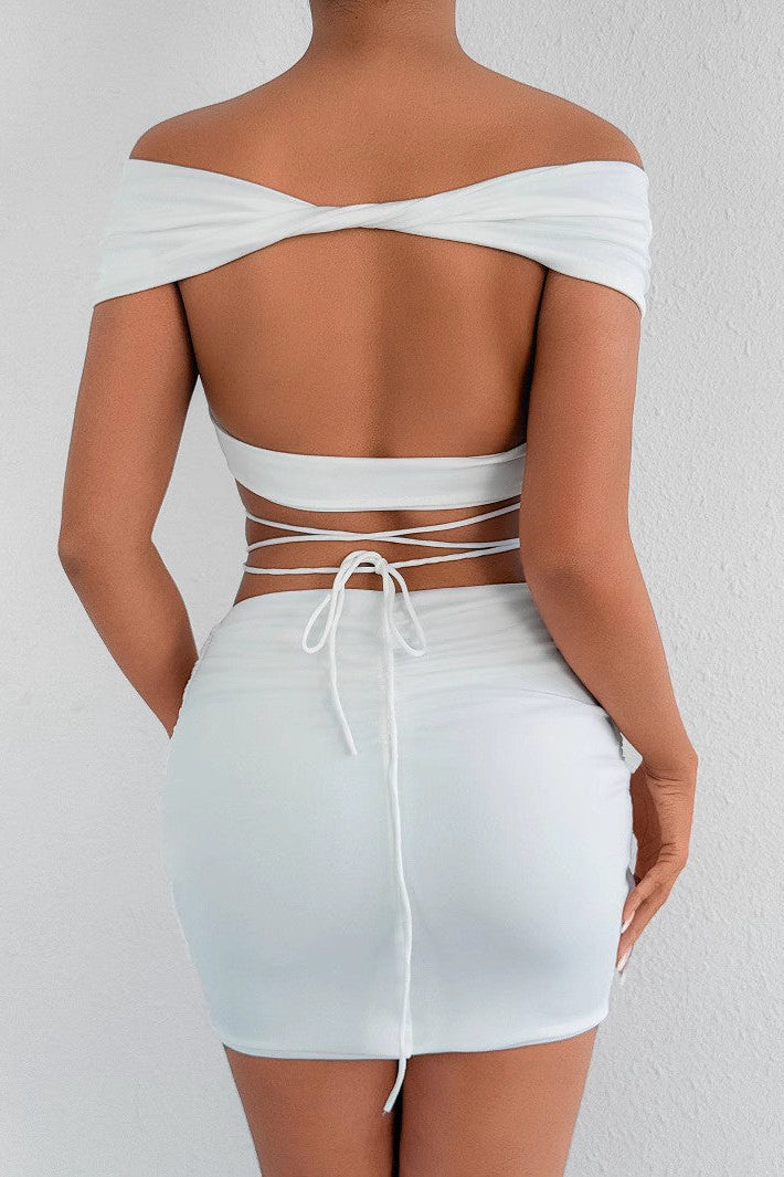 cathy white Strappy mini dress