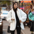 wendy white imitation fur coat