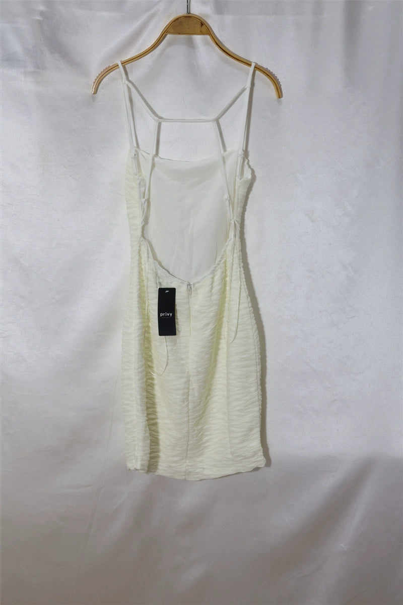 White backless mini Dress