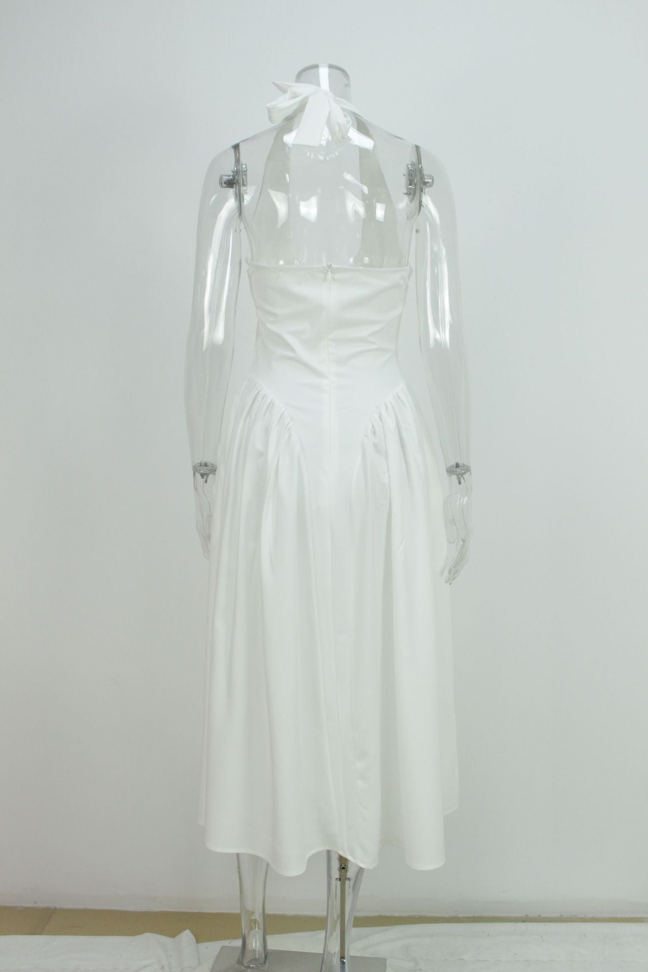 White V-neck spaghetti strap dress