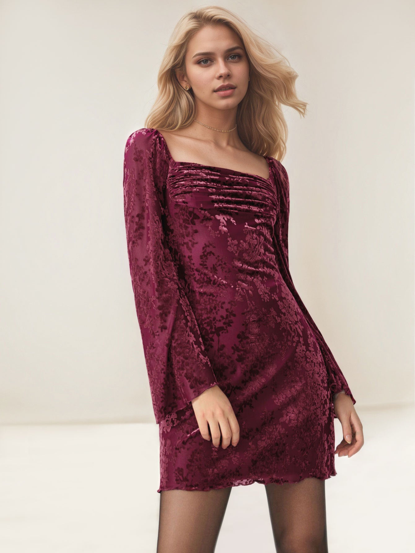 jocelyn long sleeve mini dress