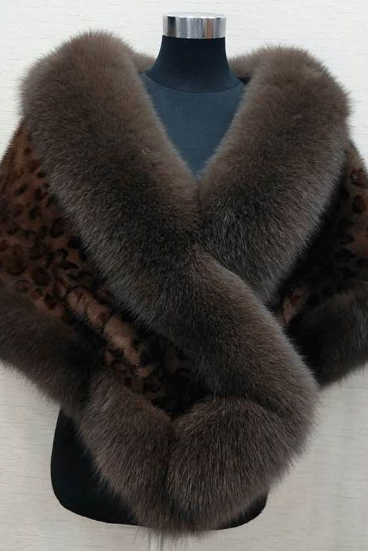 shawl jacket fox fur collar