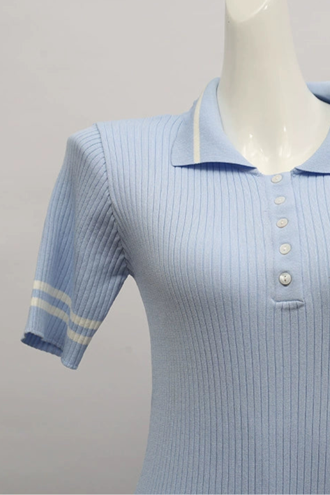 knitted short-sleeved hip-hugging dresses