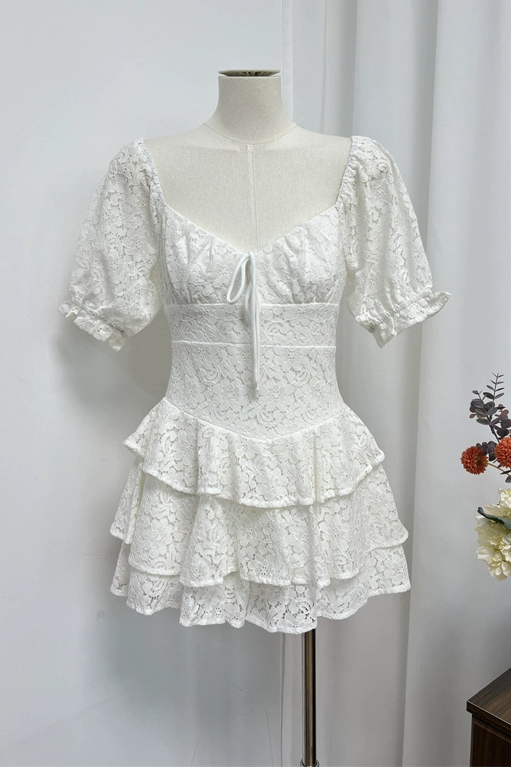 White Lace Mini Dress