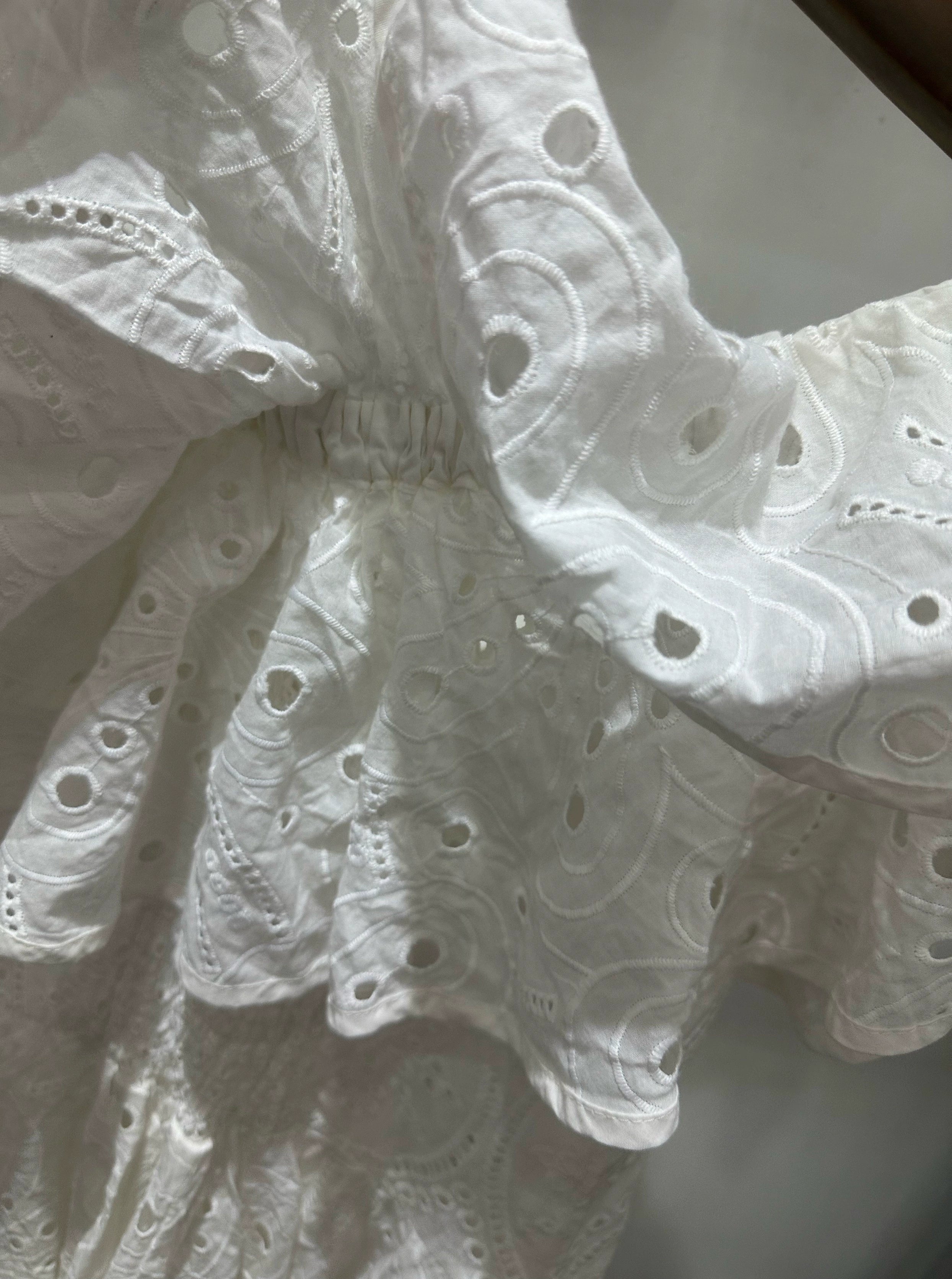 White cut-out one-shoulder midi dress