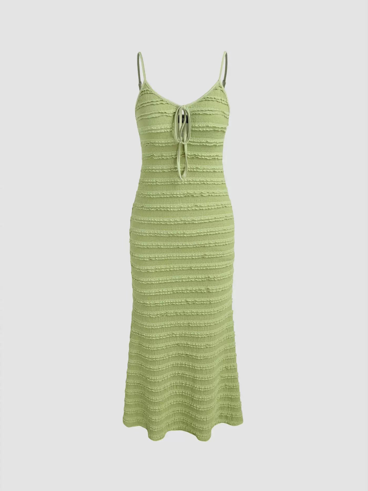 green striped knitted mermaid dress