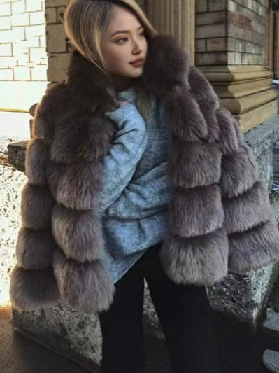 long-sleeved mink fur cardigan