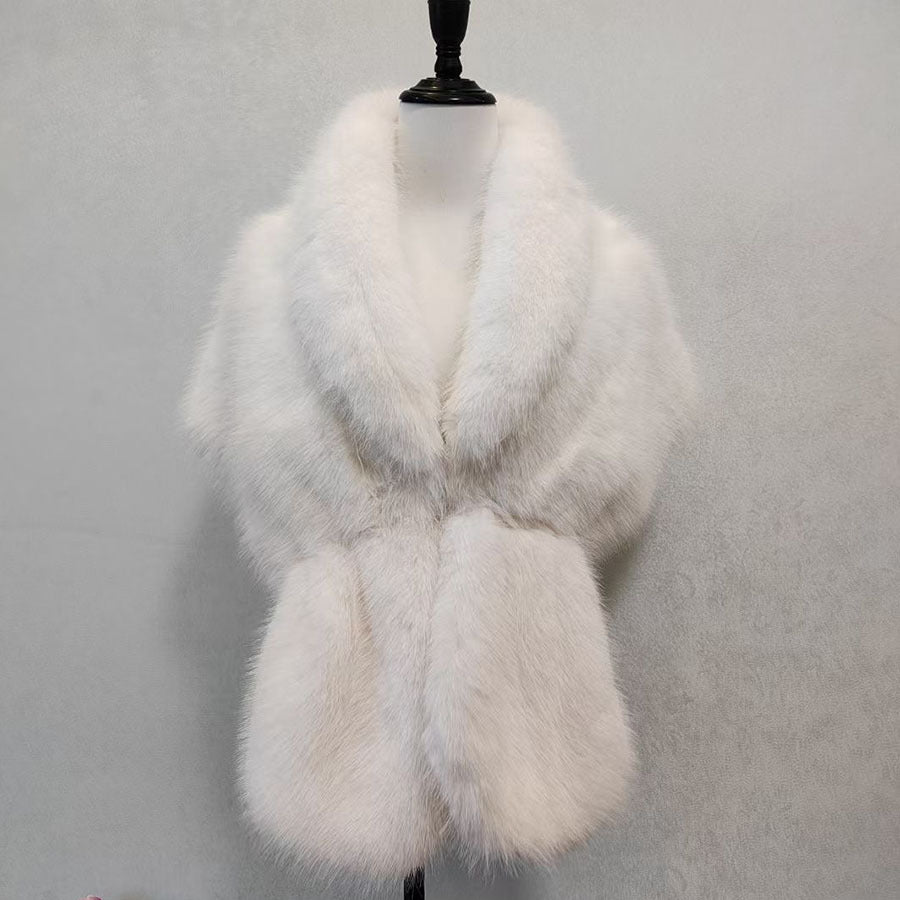 warm fur collar scarves bridal cheongsam with cloaks and plush shawls