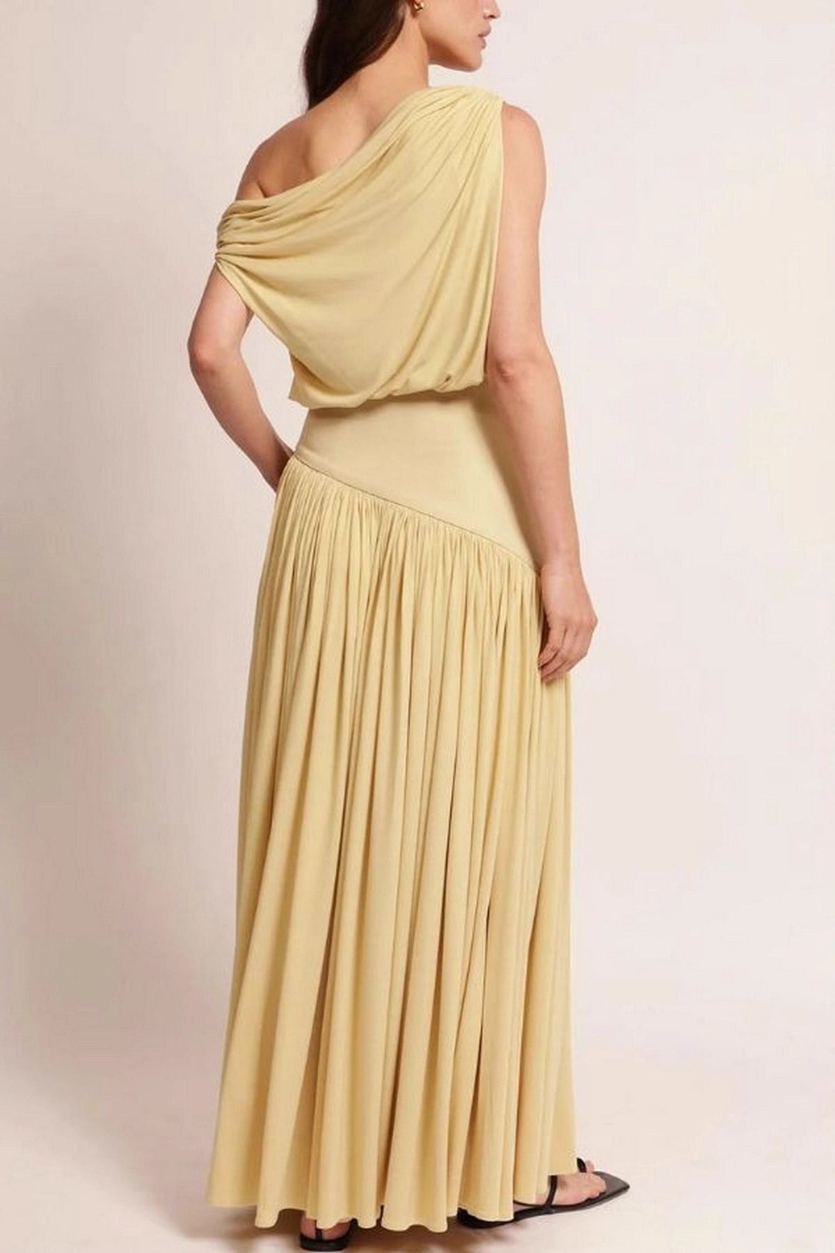yellow Off-the-Shoulder maxi Dress
