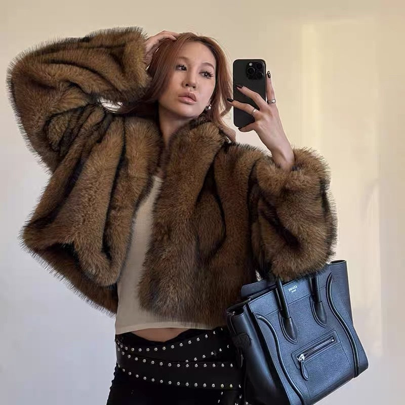 fur imitation short thickened coat