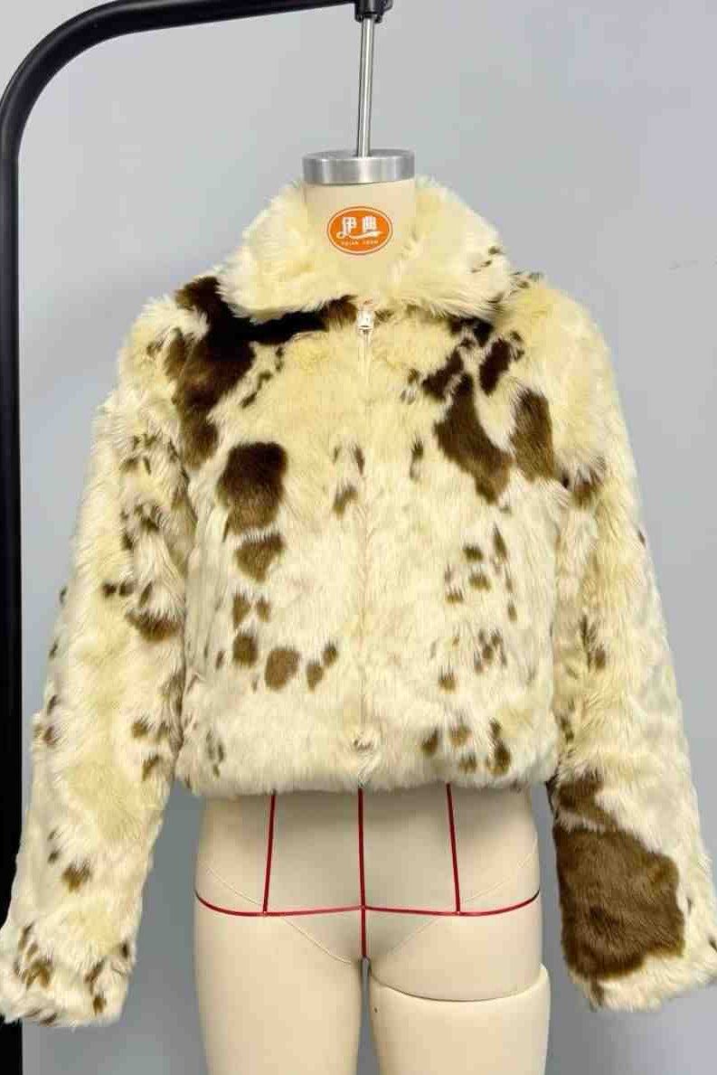 leopard print fur coat