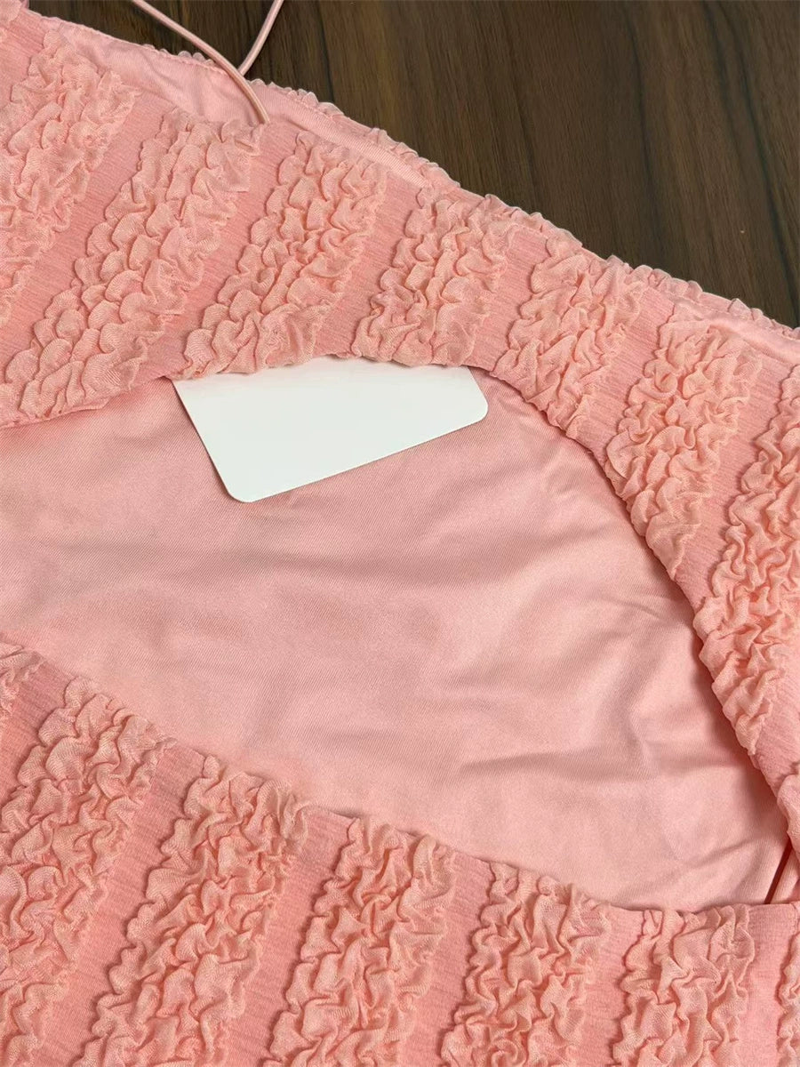 pink camisole mini dress