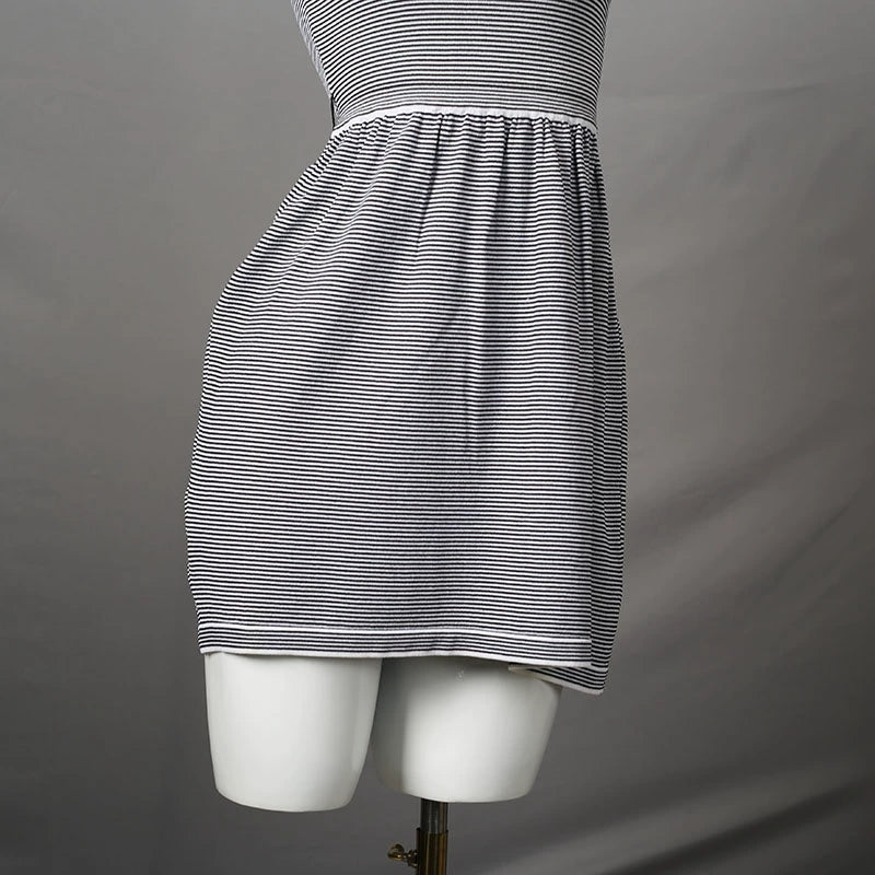 crew neck striped  knitted dress