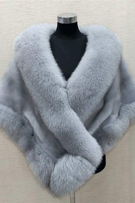 shawl jacket fox fur collar
