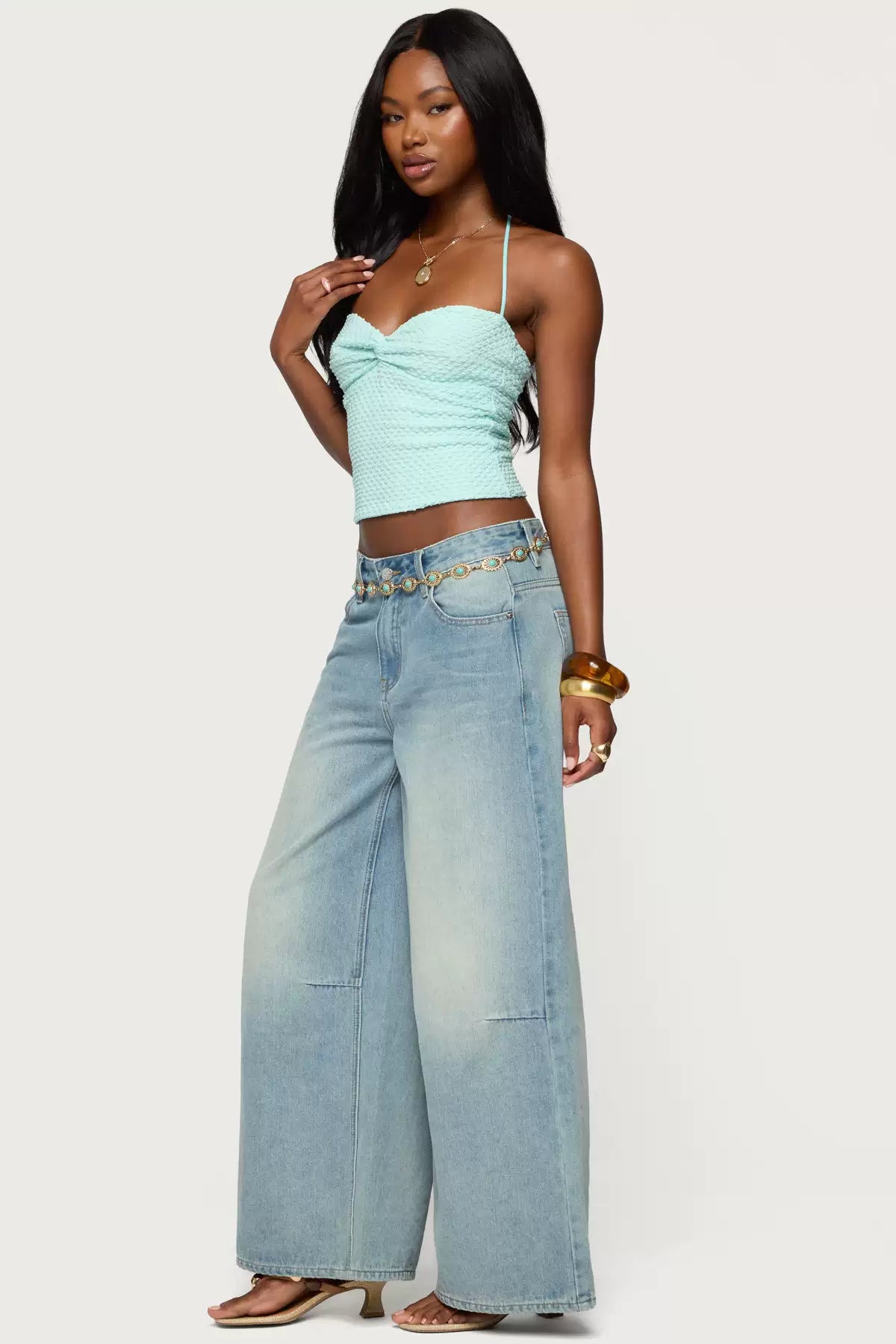 green camisole top