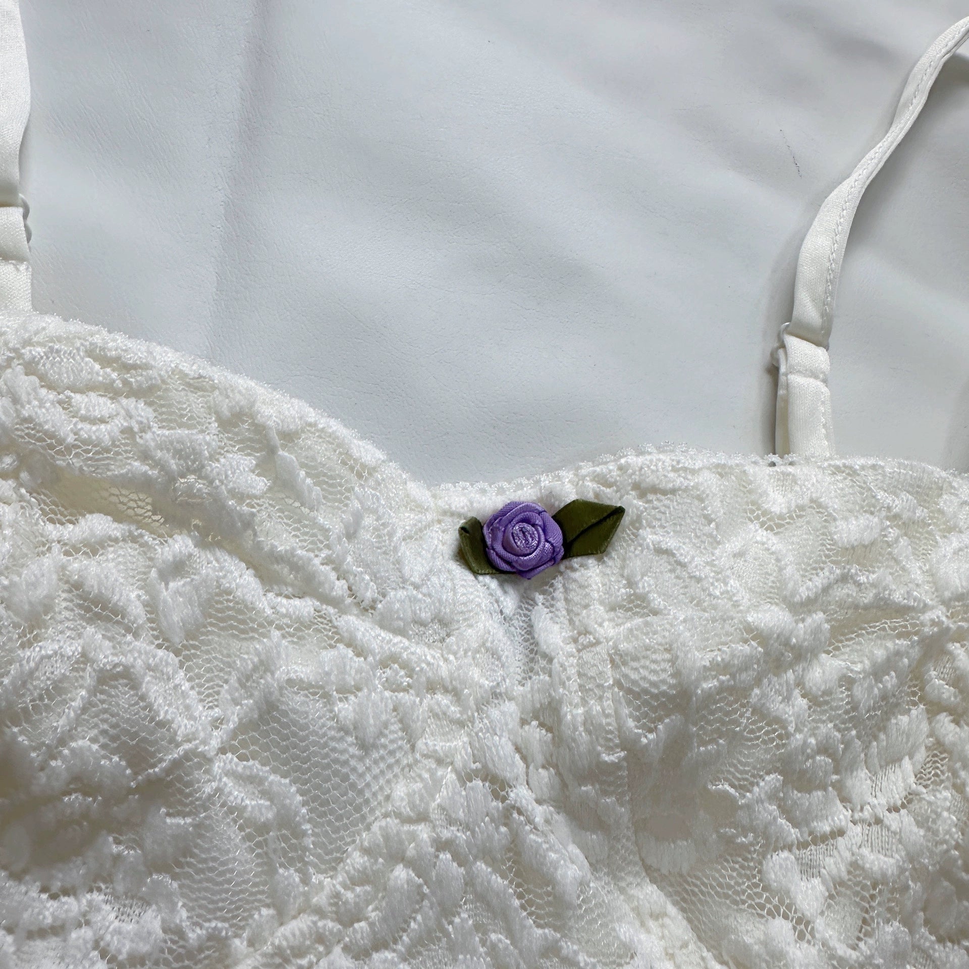 white lace slip min dress