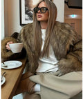 lapel imitation fur jackets