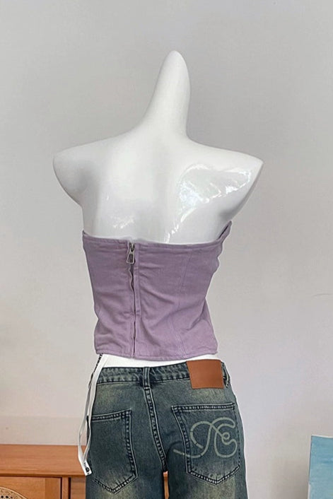 purple denim bandeau