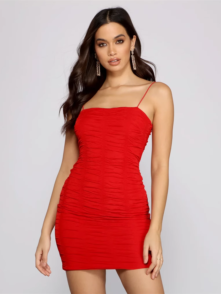 mesh pleated multi-colored slip dress