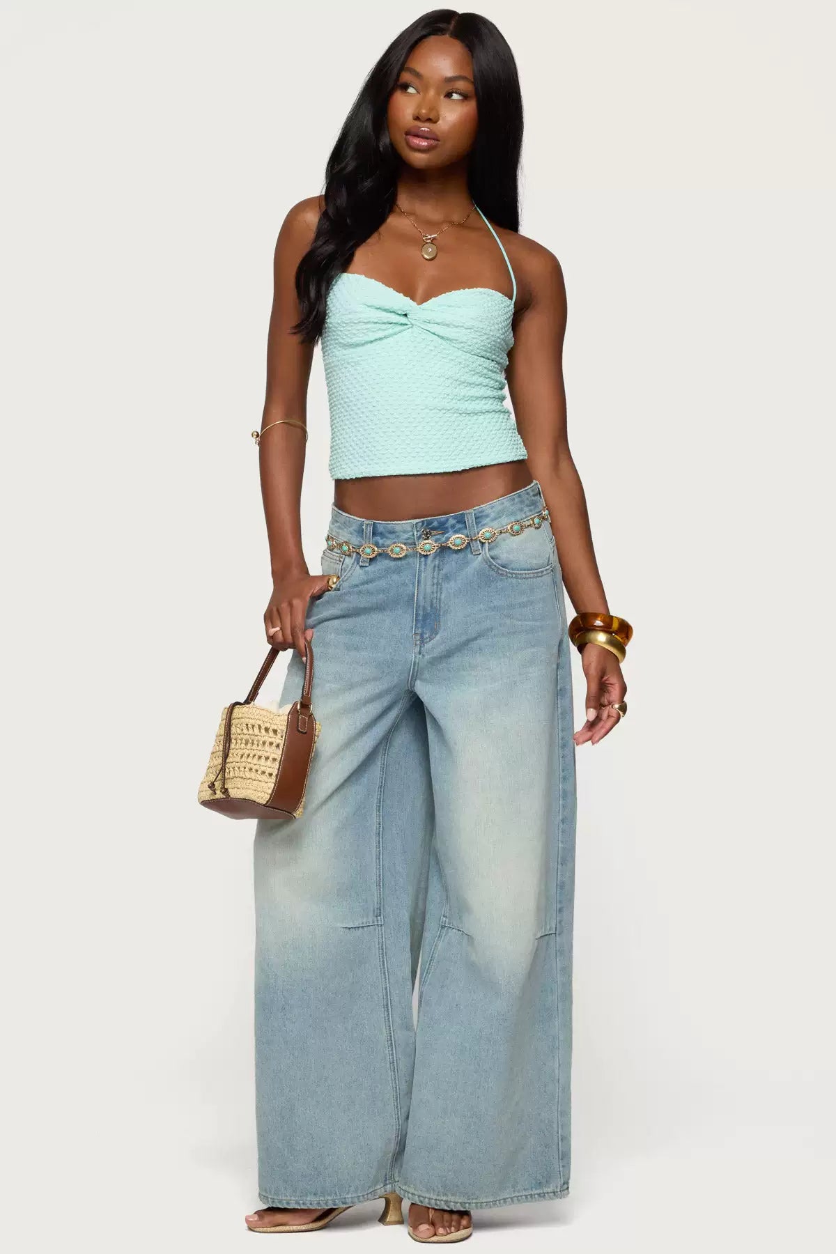 green camisole top