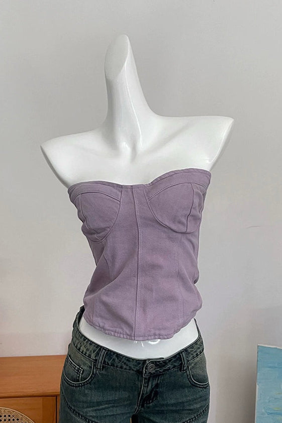 purple denim bandeau