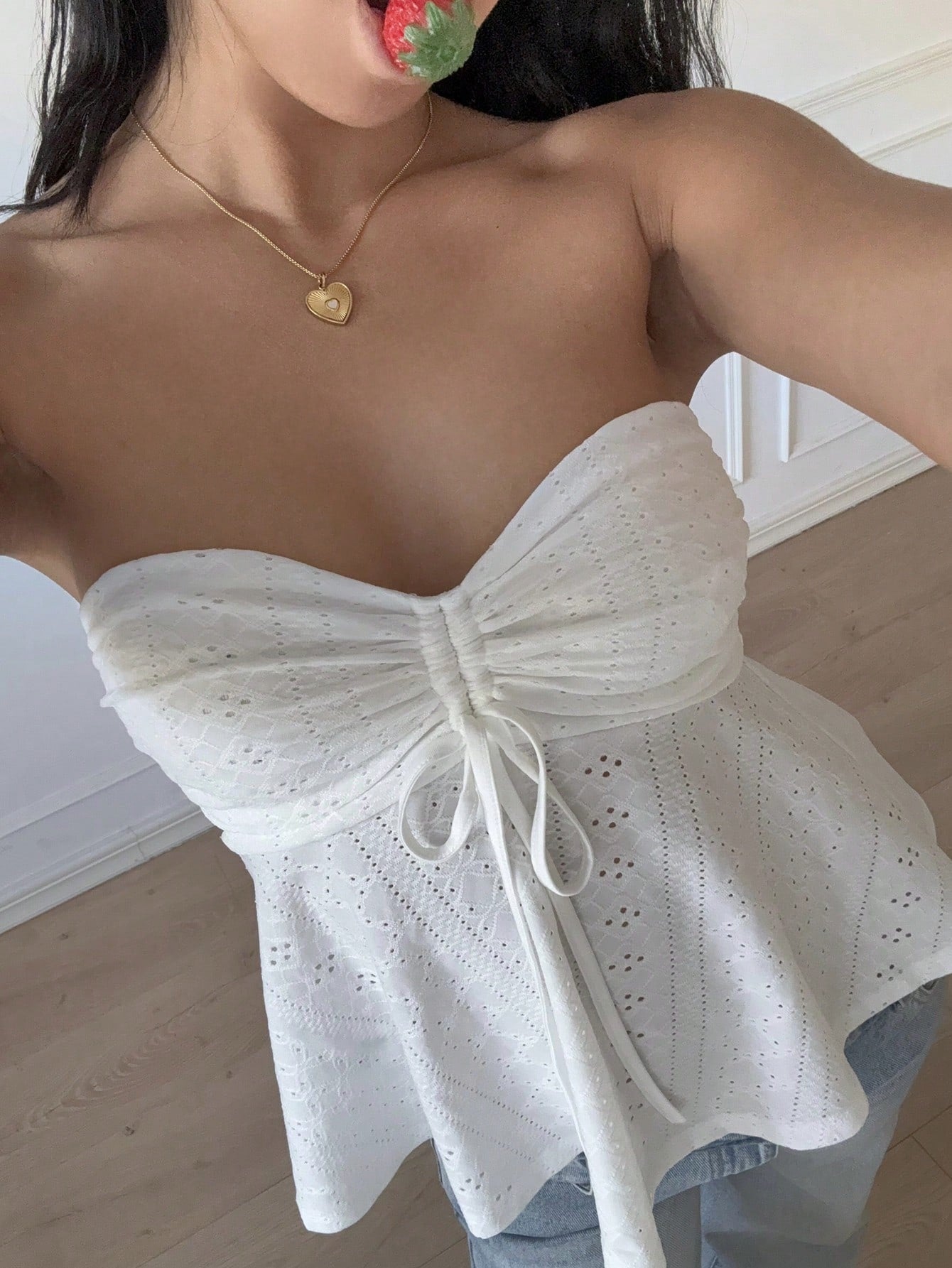 white Strapless Vest Sleeveless Top
