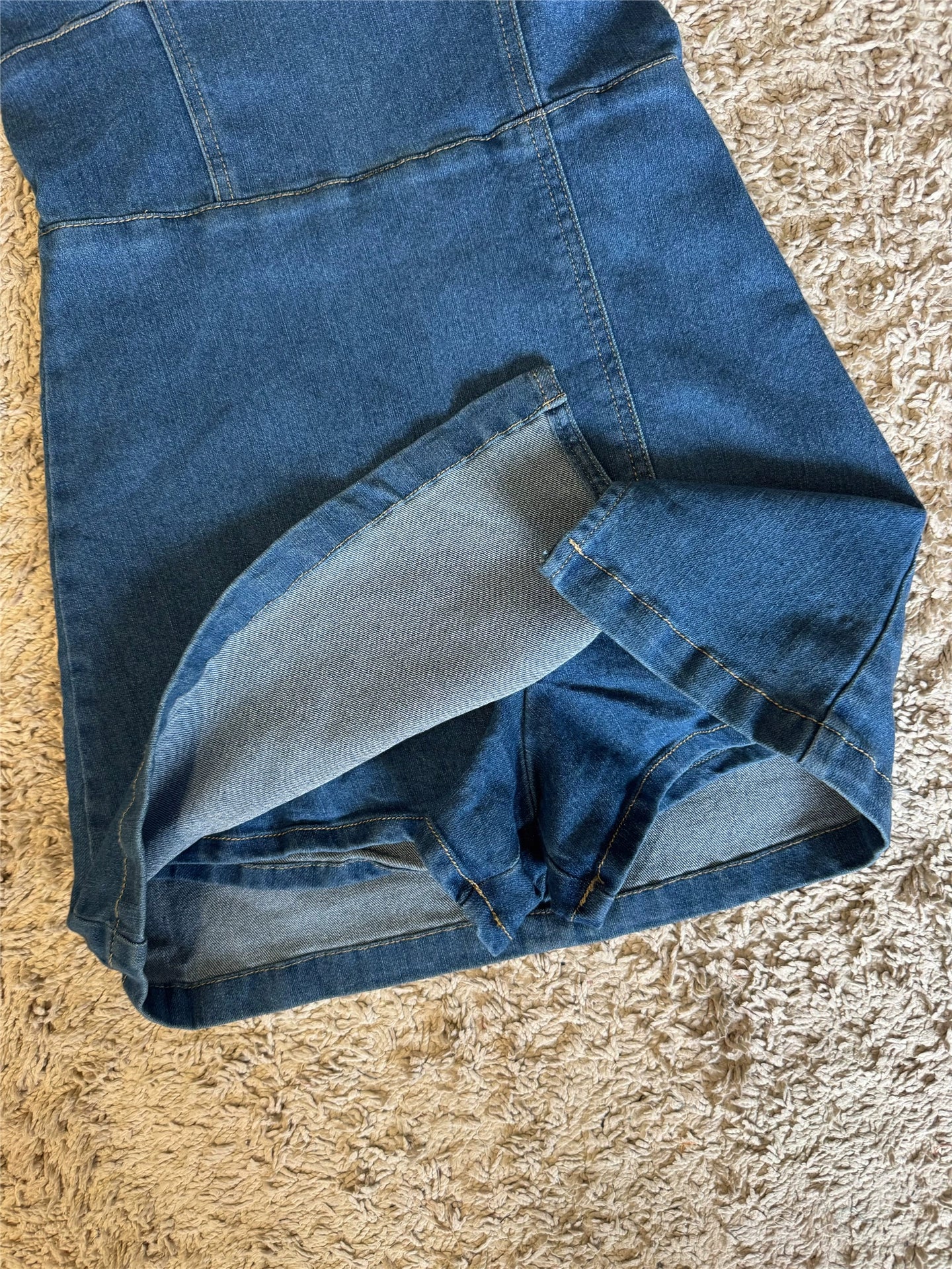 bow lace-up cotton denim dress