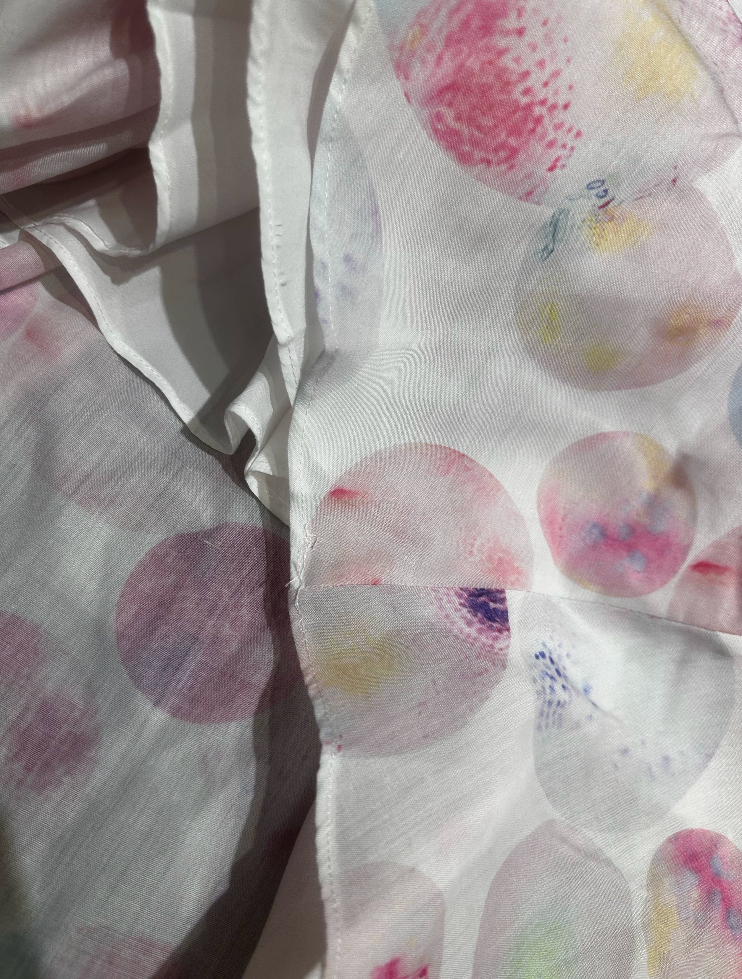 Pink Print V-Neck Elasticated Midi Dress