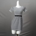crew neck striped  knitted dress