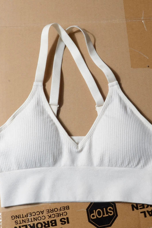V-neck open-back breathable sporty daily yoga underwear bra