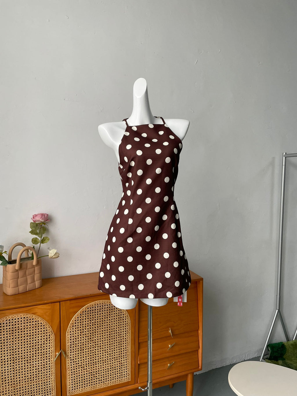polka dot slip min dress
