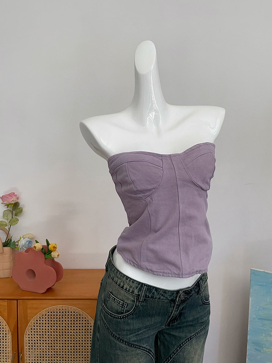 purple denim bandeau
