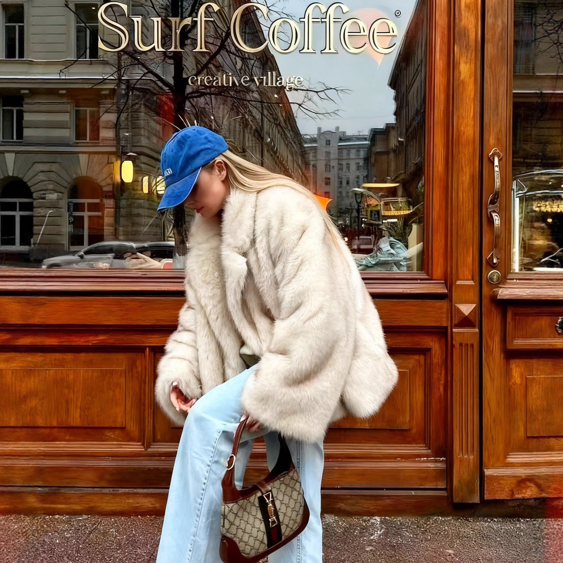 modesty gradient fur coat