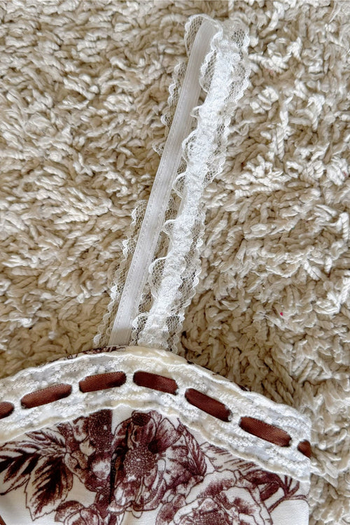 floral bow ribbon lace hook stitching suspender