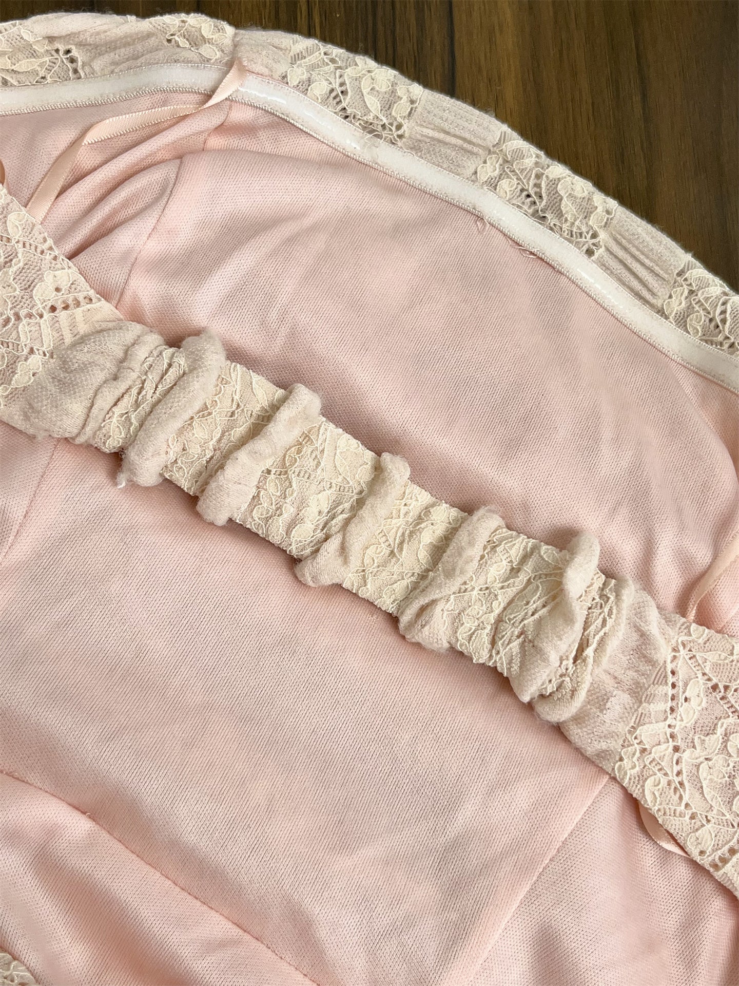lace pleated backless bandeau mini dress