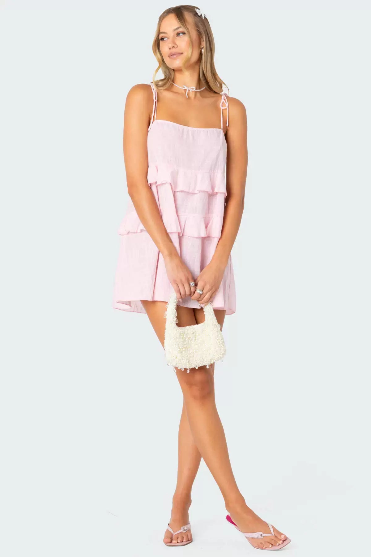 pink camisole mini dress