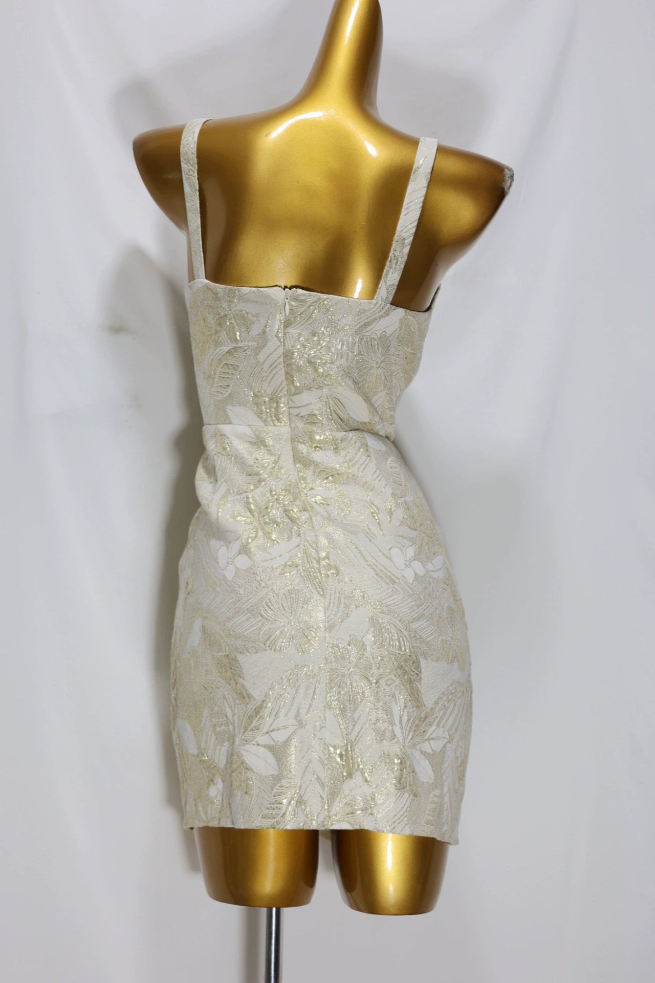 green jacquard mini dress