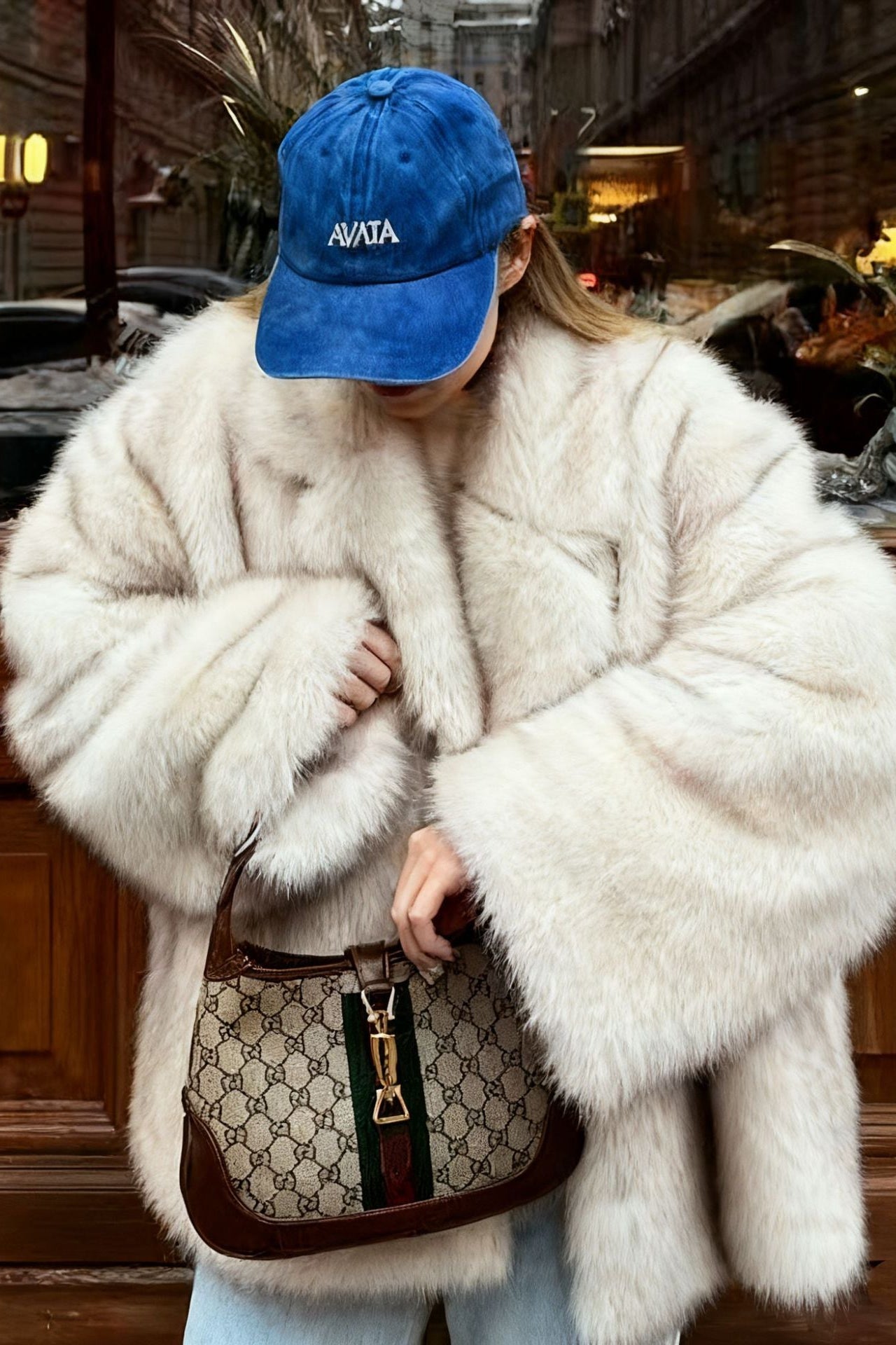 modesty gradient fur coat