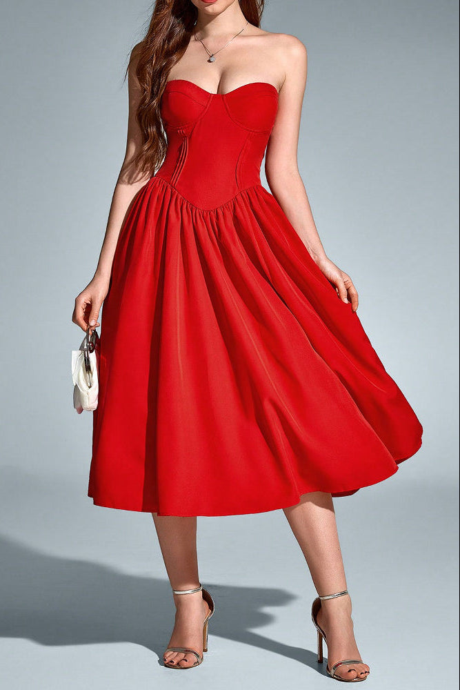vintage red bandeau dress