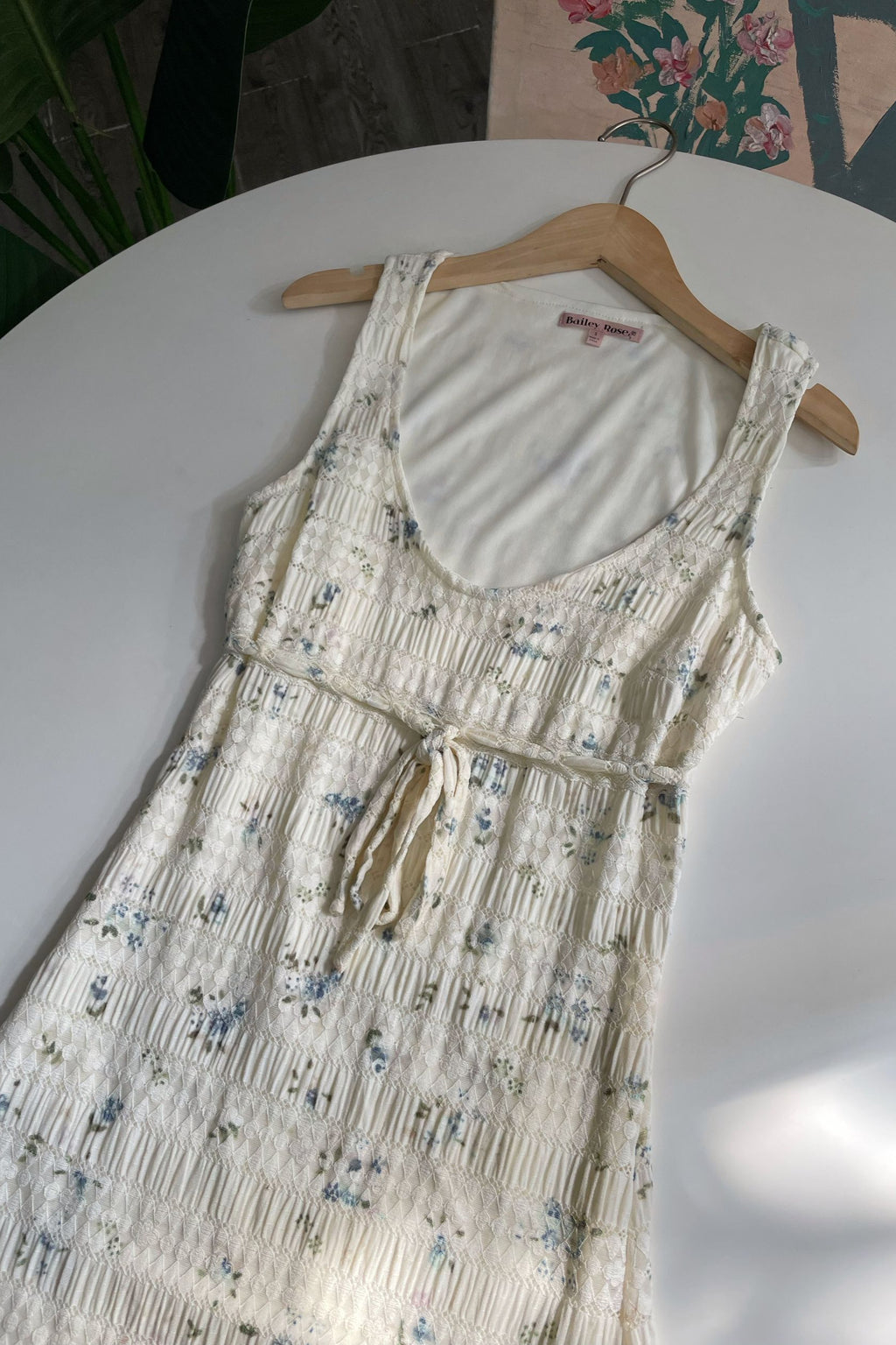Texture Printed Lace Sleeveless mini Dress