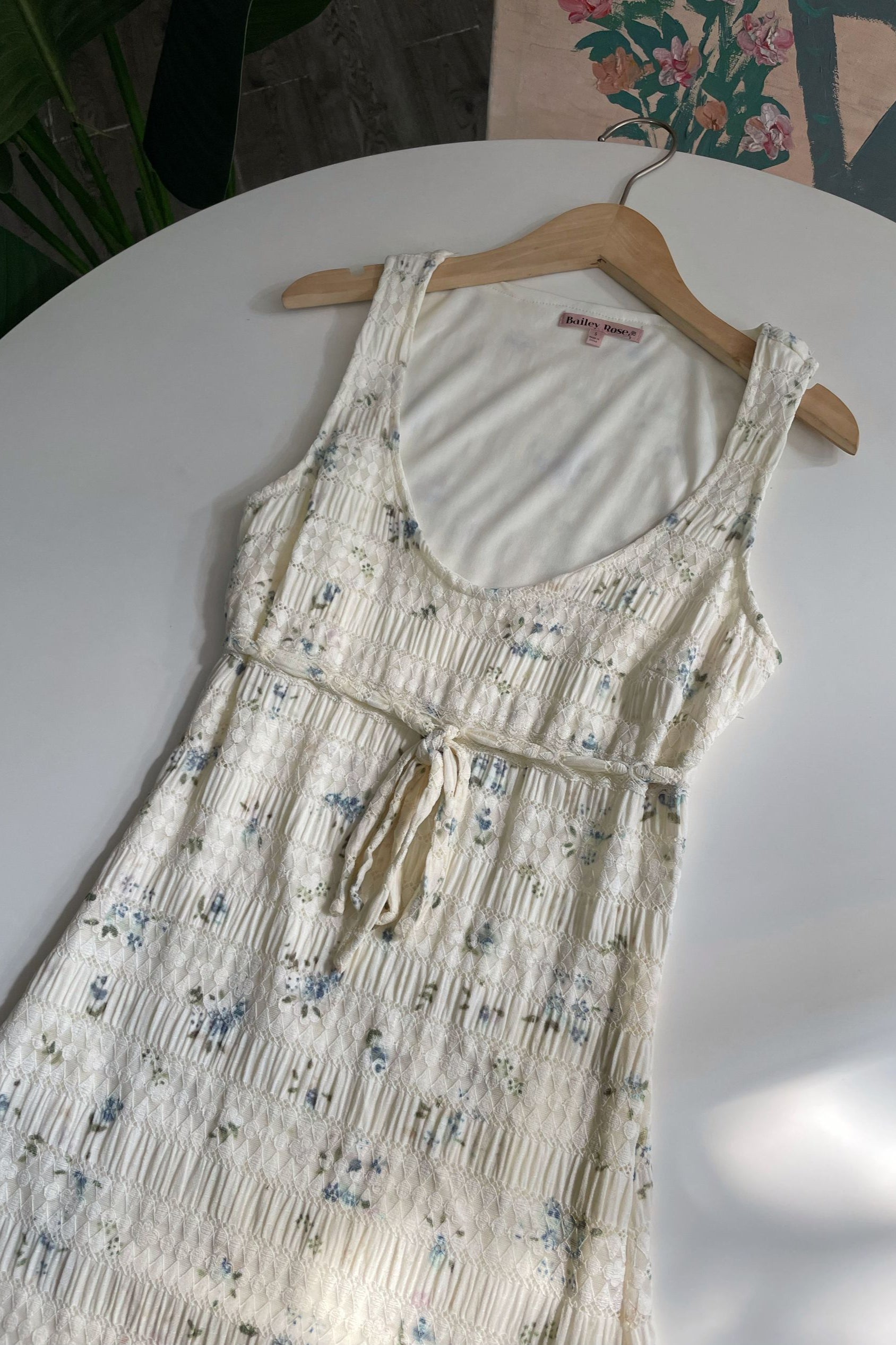 Texture Printed Lace Sleeveless mini Dress