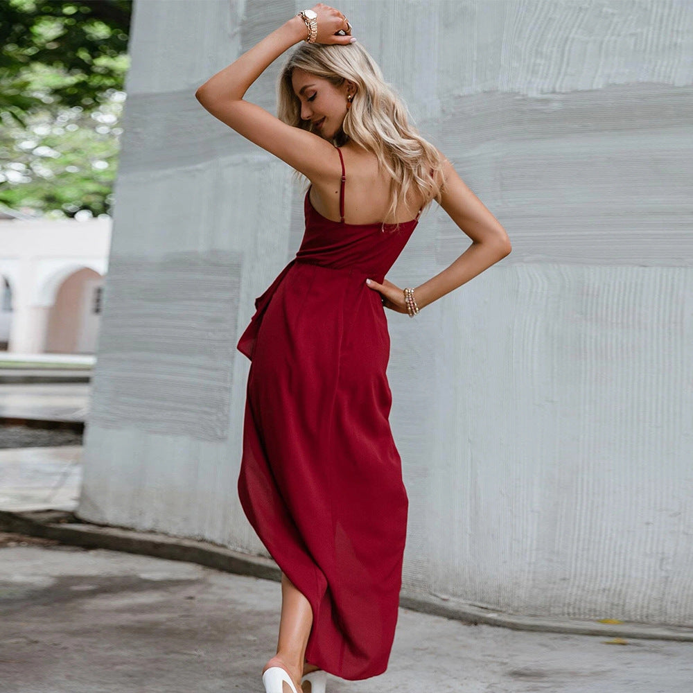 karen red sleeveless maxi dress
