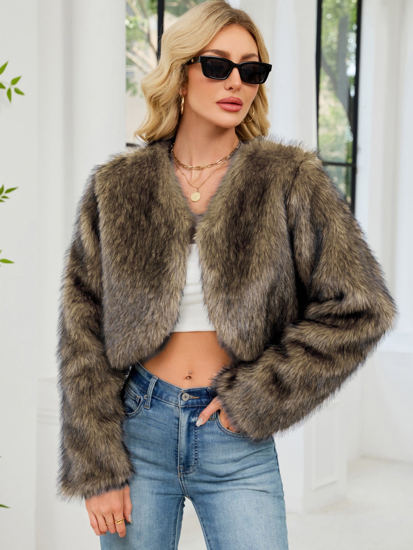 victoria Imitation Fur Top Short Jacket