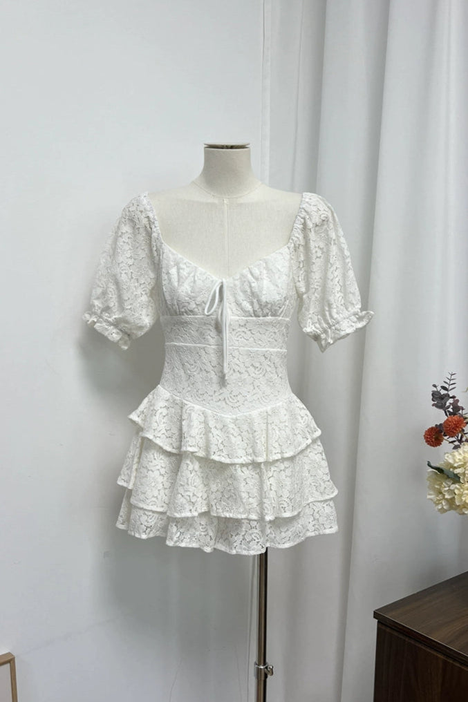 White Lace Mini Dress