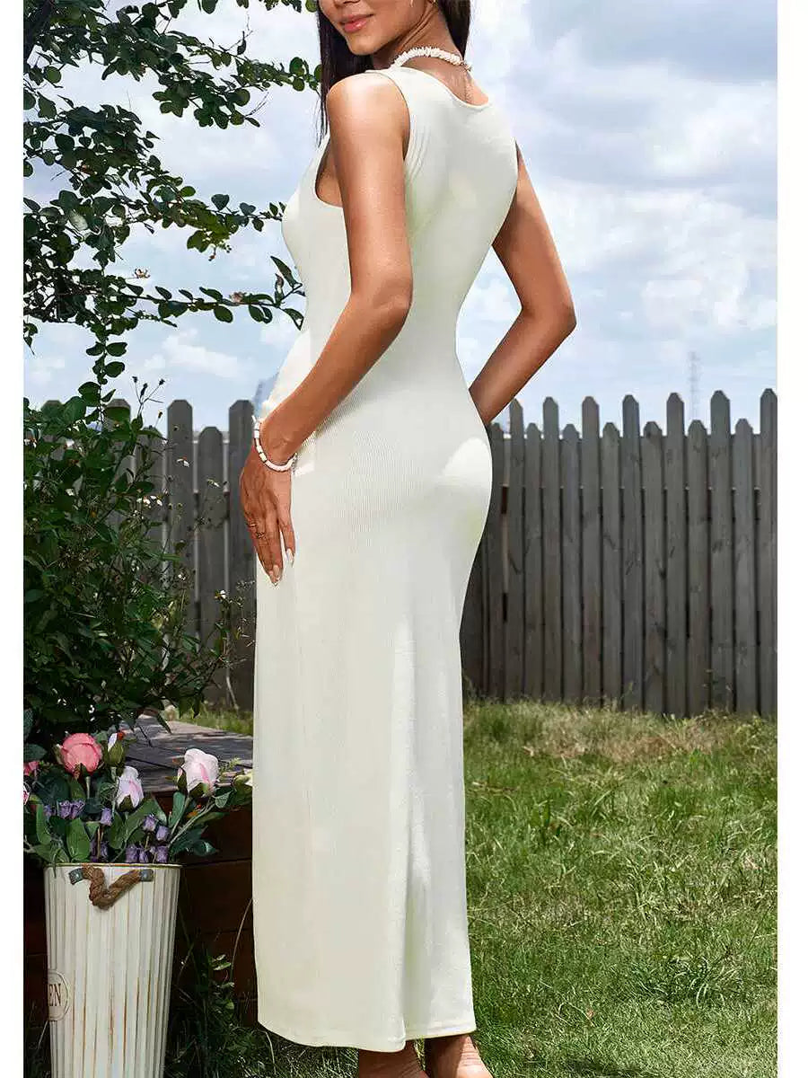 anna white sleeveless maxi dress