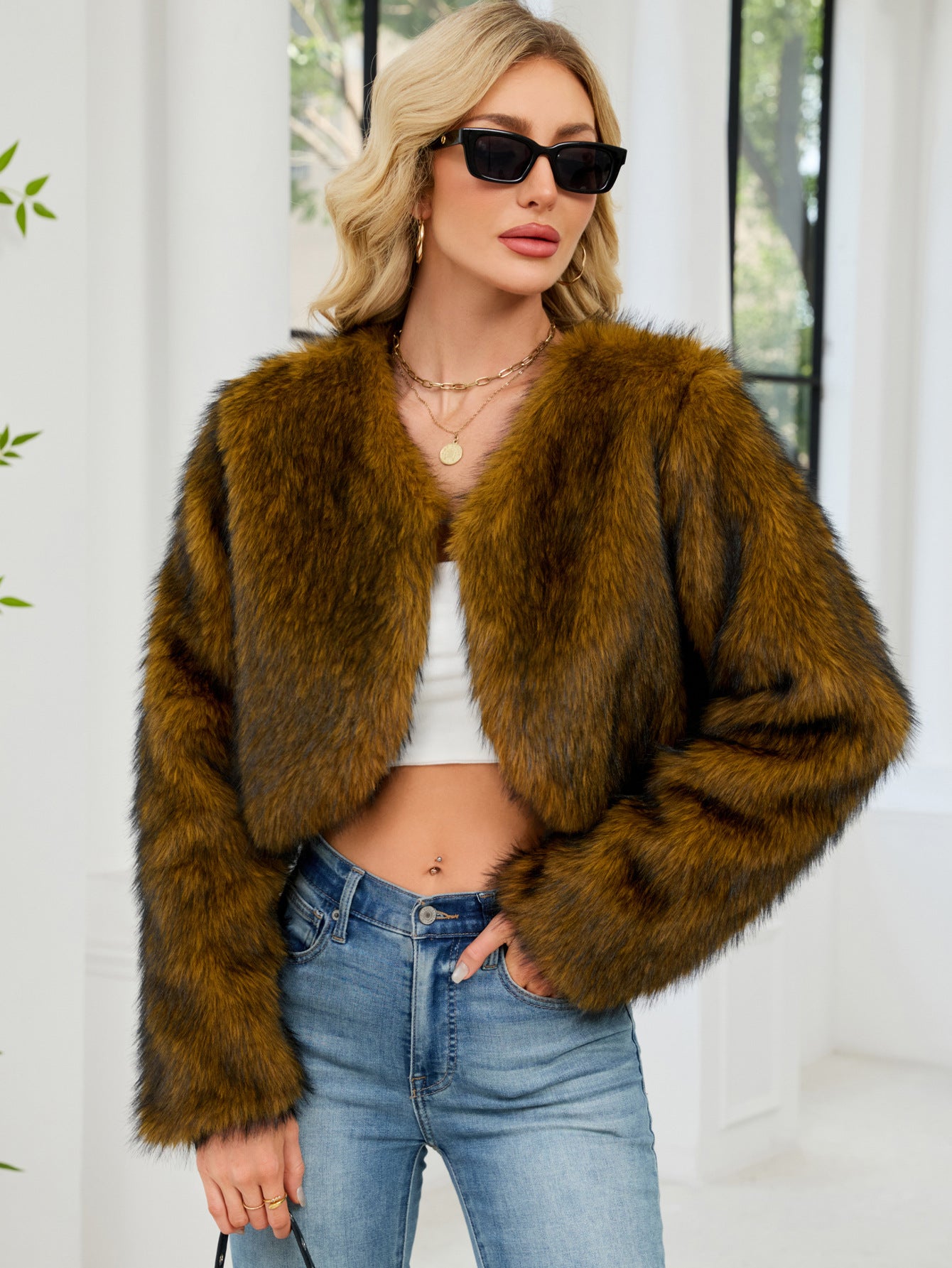 victoria Imitation Fur Top Short Jacket