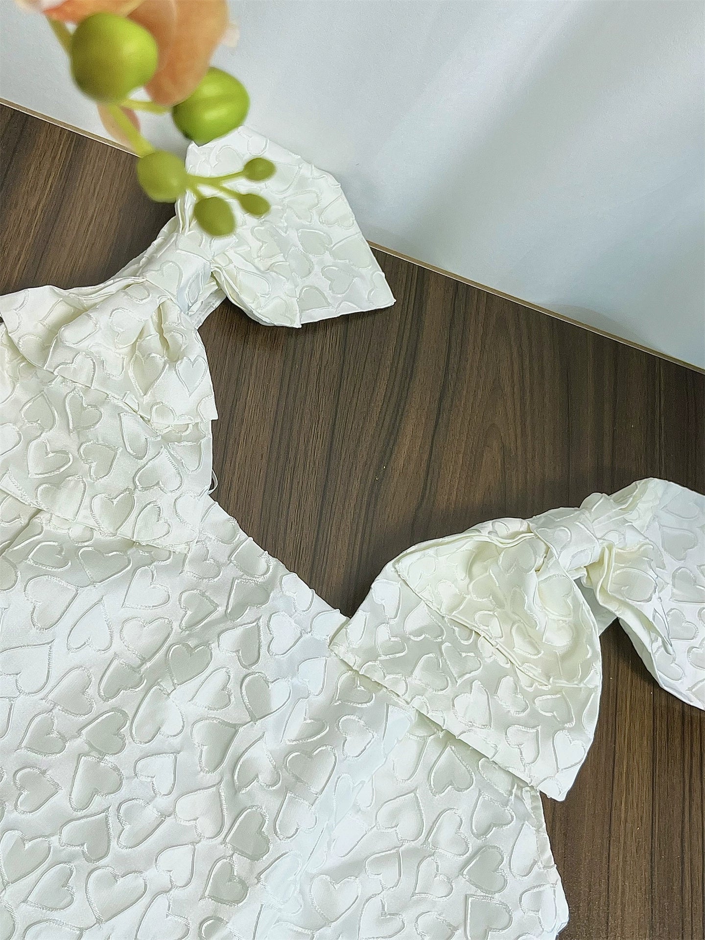 white bow print mini dress