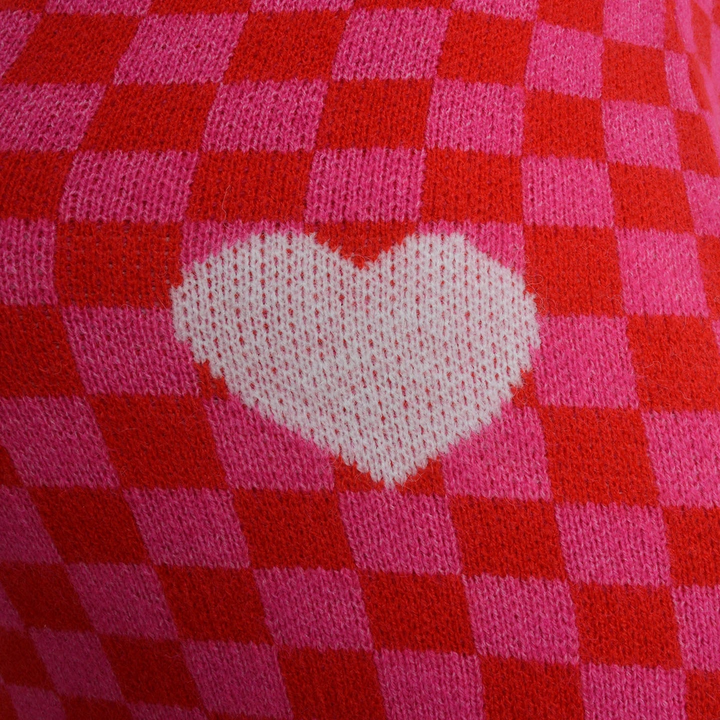 pink suspender checkerboard midi dress