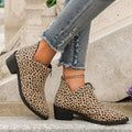Fine point leopard mid-seam zip-up Chelsea shoes