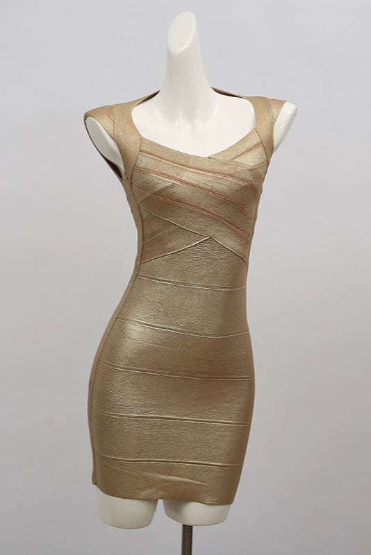 paint surface bandage skirt knitted dress